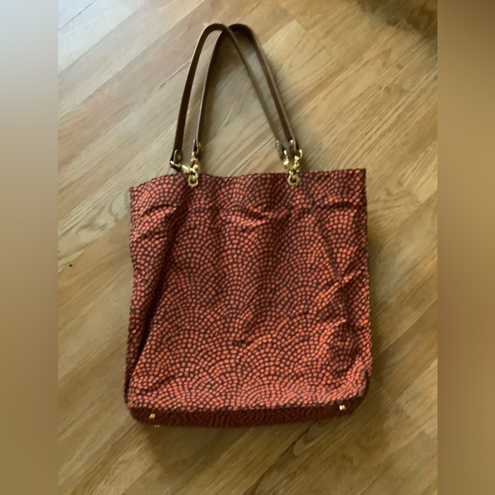 J McLaughlin orange brown tote